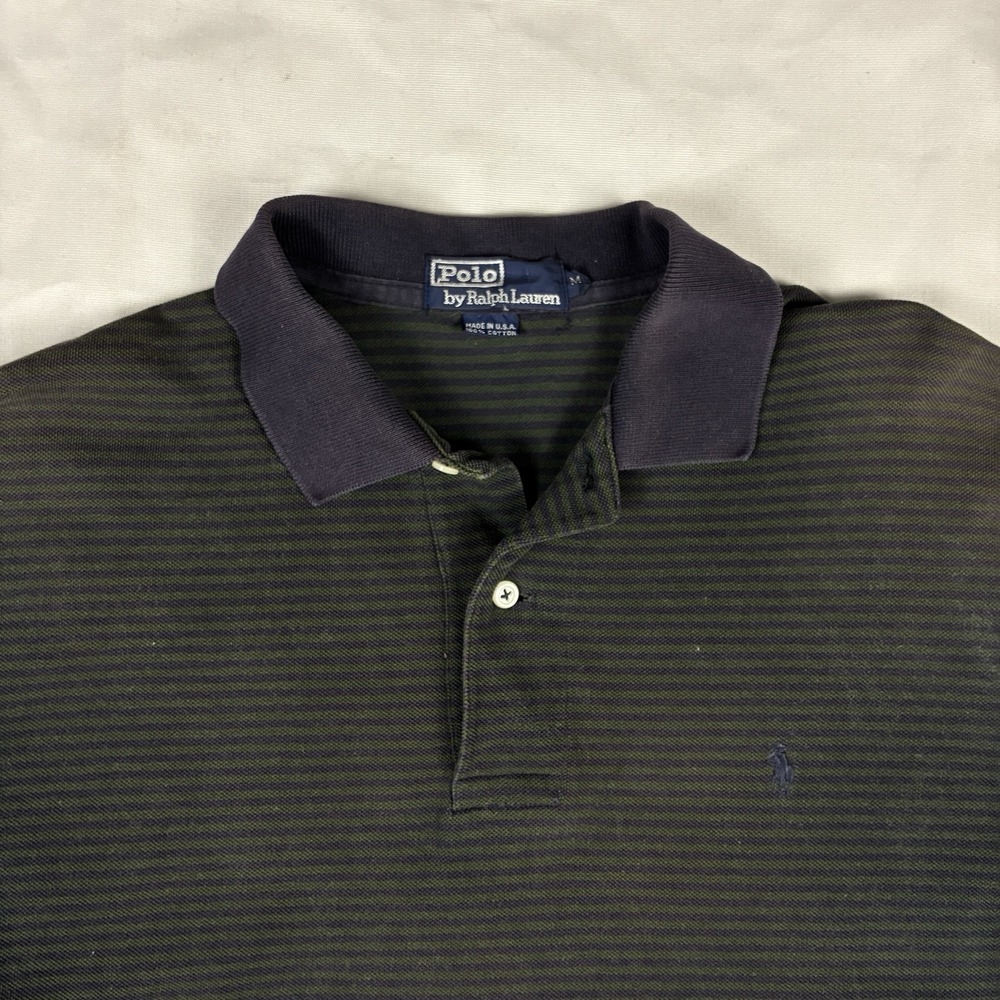 Polo Ralph Lauren Polo Striped Preppy USA Black VTG 90s Preppy